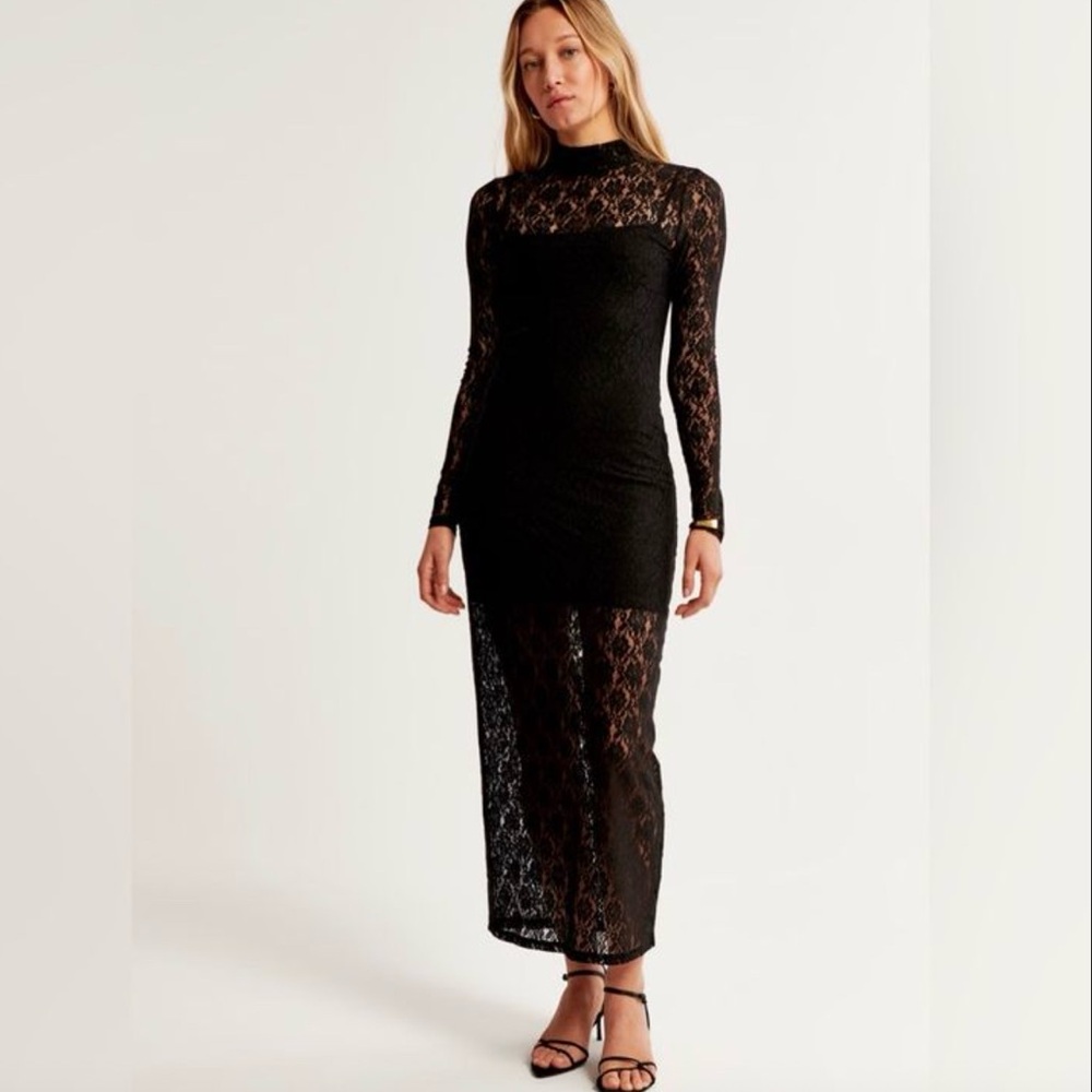 Abercrombie Lace Long Sleeve Lace Maxi Dress